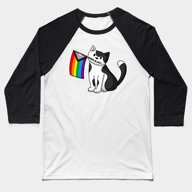 Pride Cat Baseball T-Shirt by Doodlecats 